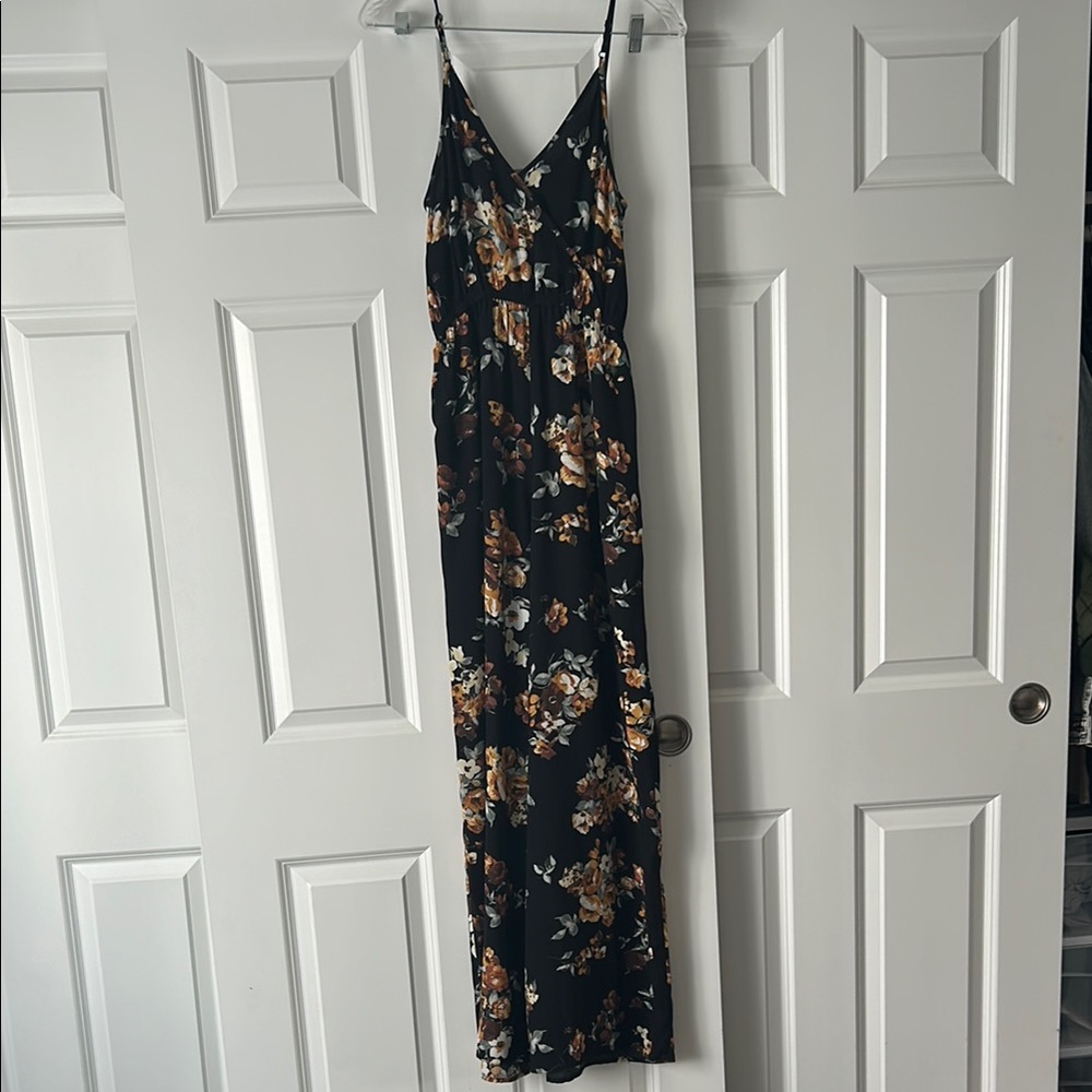 Floral Black Jumpsuit